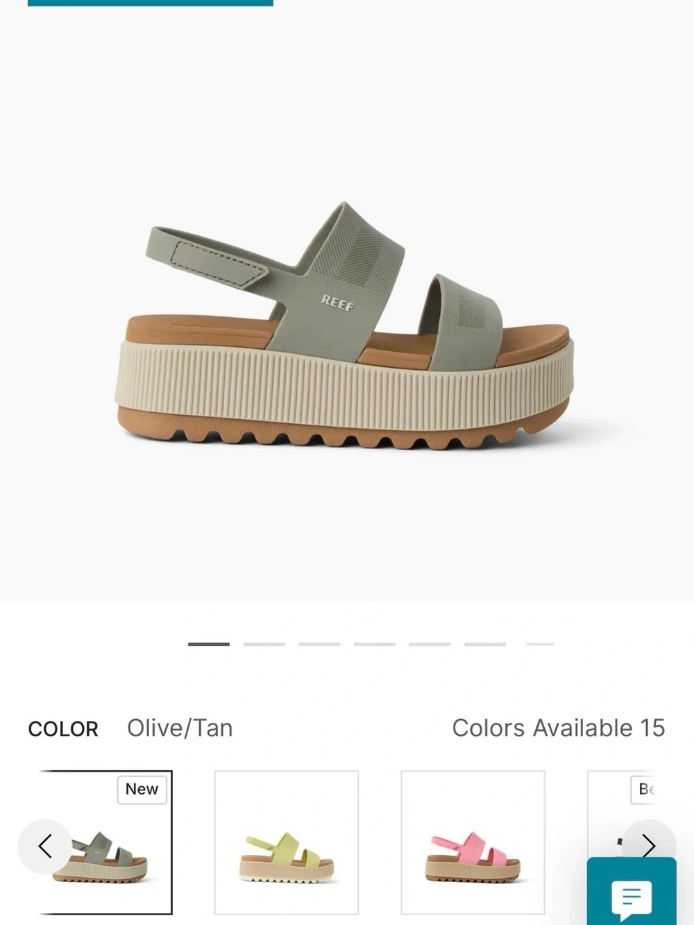 Reef Olive and Tan Platform Slingback Sandal